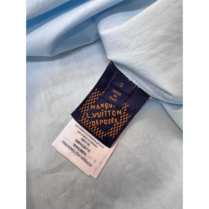 l**is V*t*n embroidered cotton shirt  sky blue