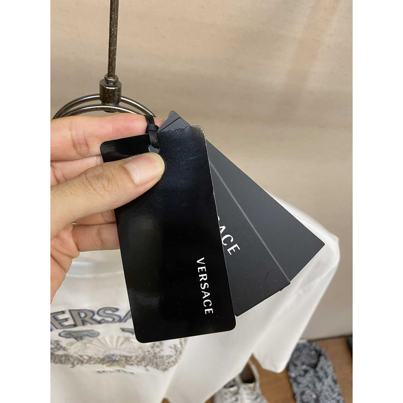 Versace Embroidered University Coral T-shirt White