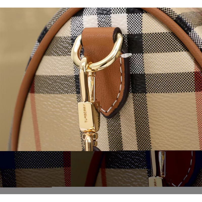 B**rry medium check bowling bag beige