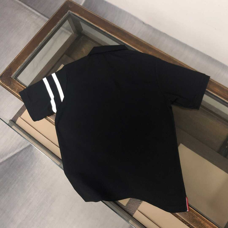 Moncler Logo-embroidered Polo Shirt Cotton Black