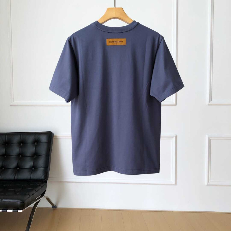 l**is V*t*n embroidered logo t-shirt blue