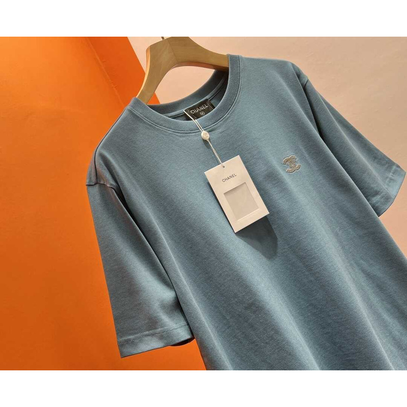 Ch*el cotton t-shirt blue