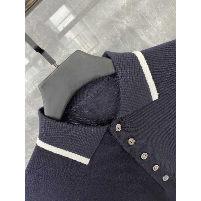 Thom Browne  Cotton 4-Bar Short Sleeve Polo Black