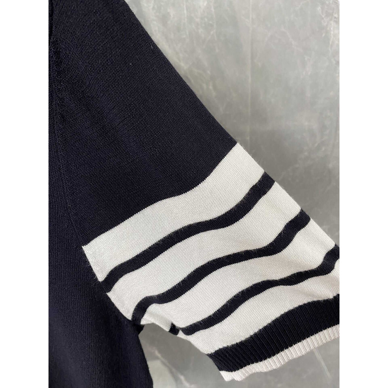 Thom Browne  Cotton 4-Bar Short Sleeve Polo Black