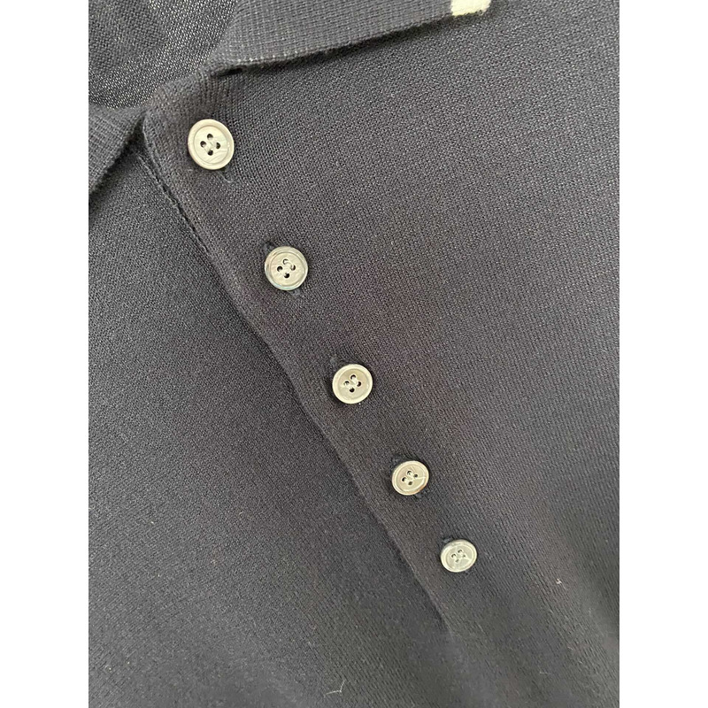 Thom Browne  Cotton 4-Bar Short Sleeve Polo Black