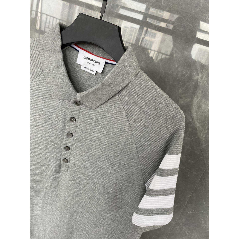 Thom Browne Cotton Polo Shirt Grey