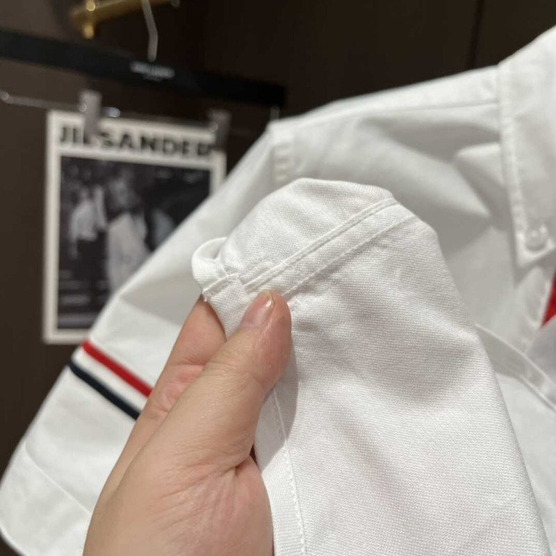 Thom Browne RWB Striped Polo Shirt White