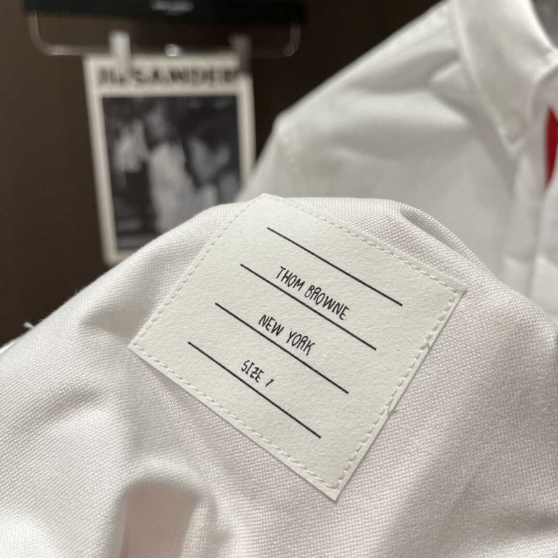 Thom Browne RWB Striped Polo Shirt White