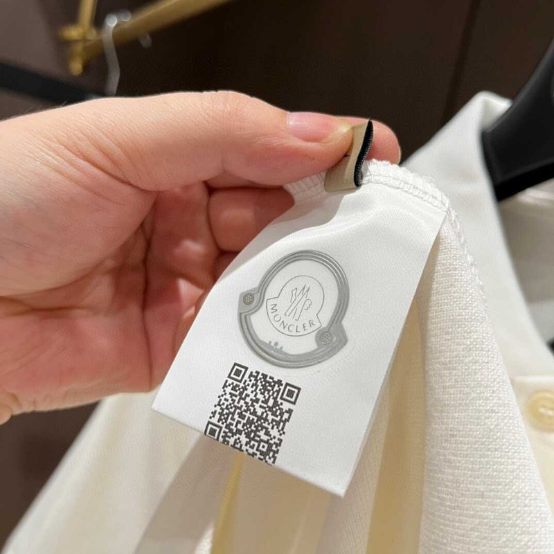 Moncler Logo Embroidered Polo Shirt White