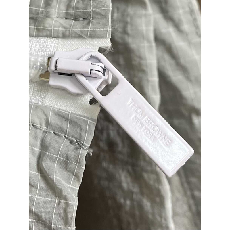 Thom Browne 4-Bar Striped Zipped Ripstop Hooded Gilet Grey