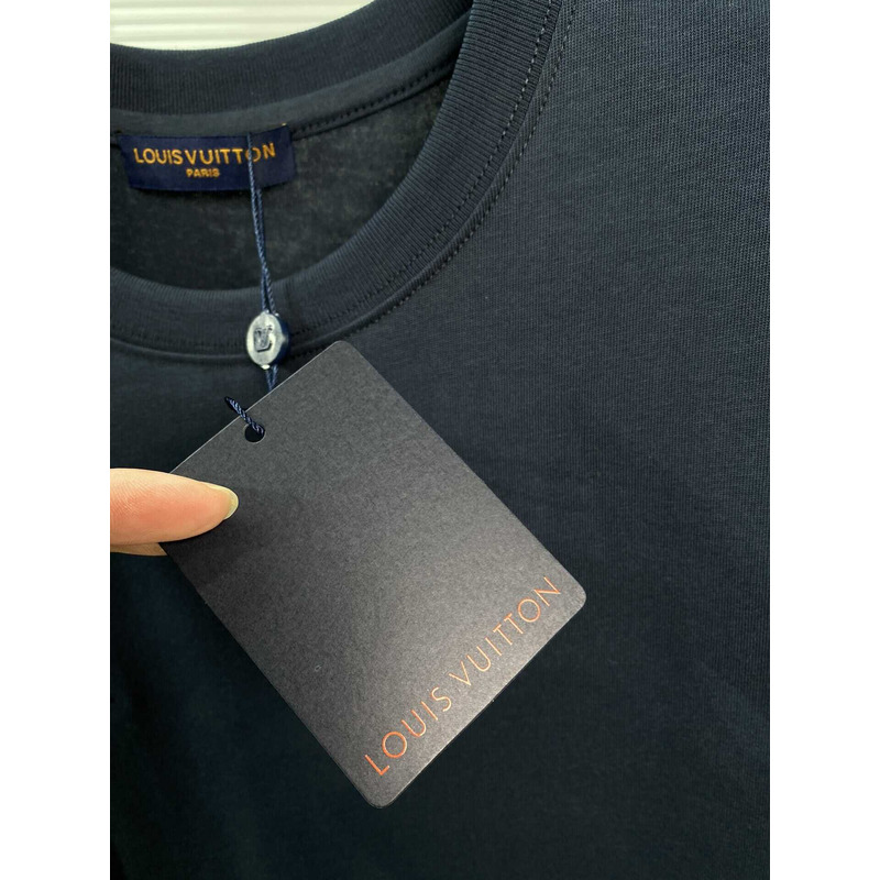 l**is V*t*n monogram cotton t-shirt blue