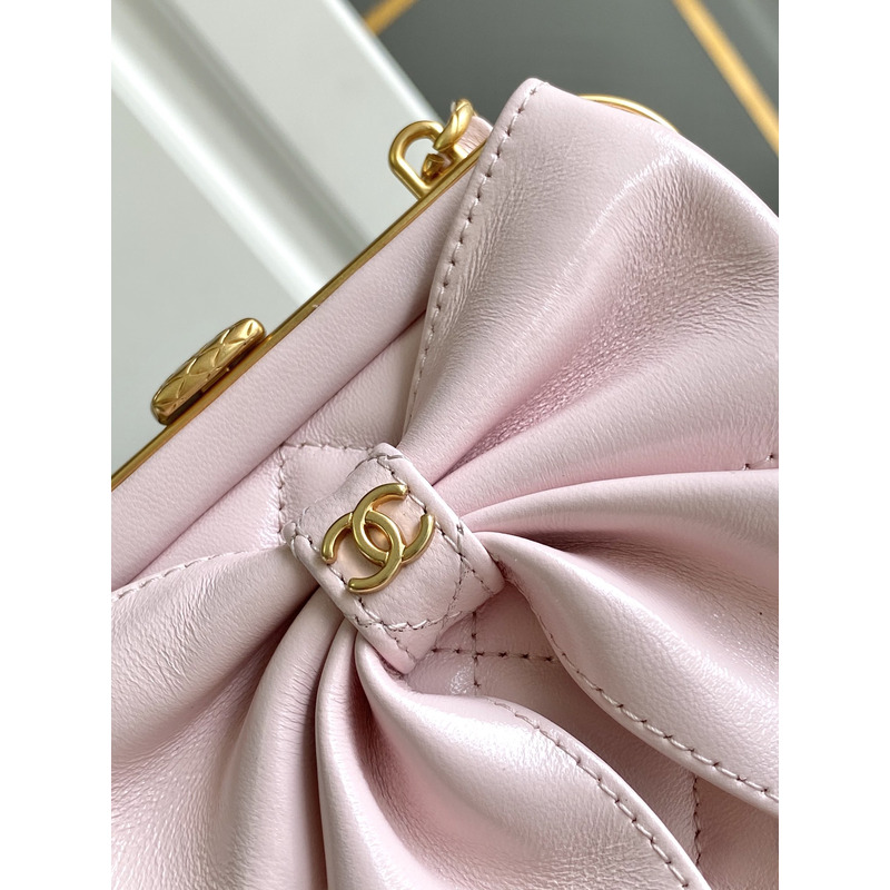 Ch*el chain bag patent shiny lambskin gold-tone metal pink