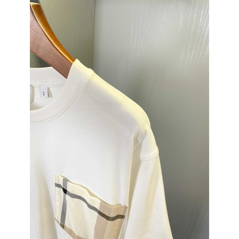 B**rry checked twill-trimmed cotton-jersey t-shirt white