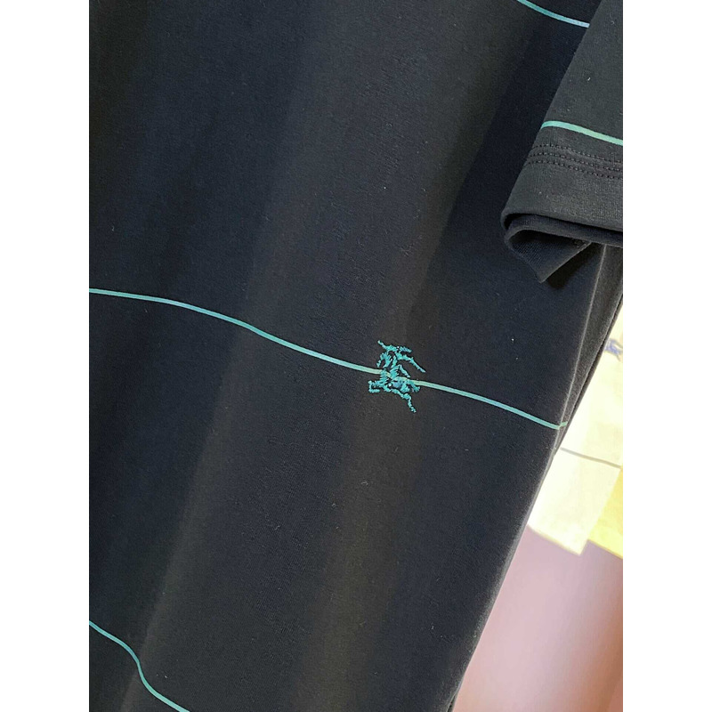 B**rry embroidered t-shirt with diagonal stripes black