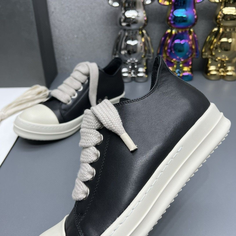 Rick Owens Fogachine Leather Sneakers Black