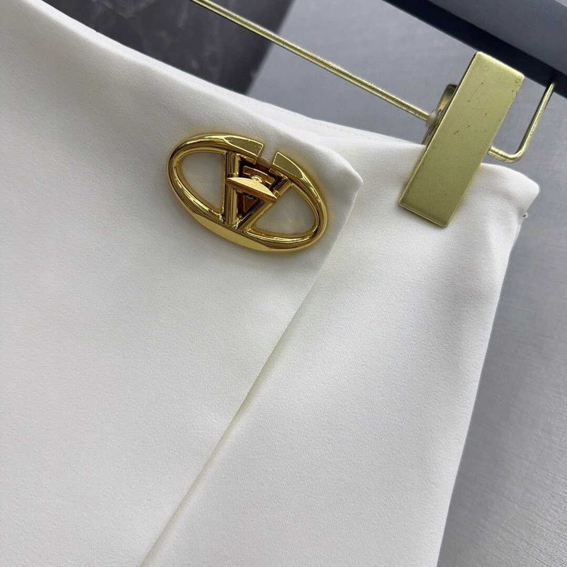 Valentino Crepe Couture Short Skirt White