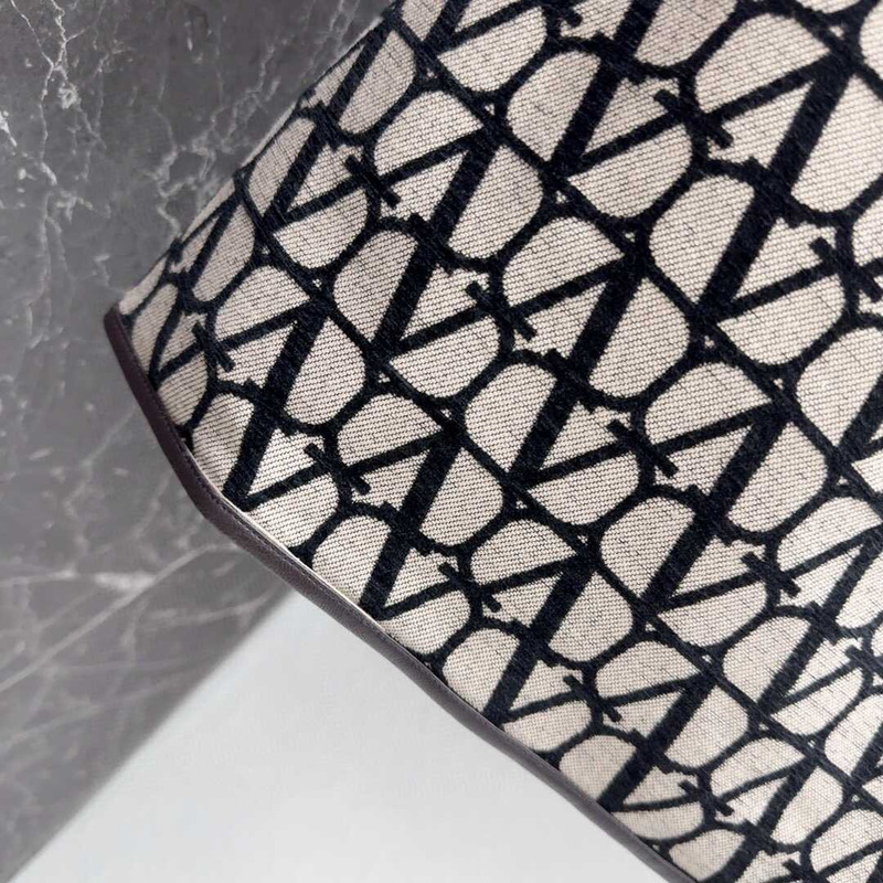 Valentino Leather-Trimmed Canvas-Jacquard Mini Dress Brown