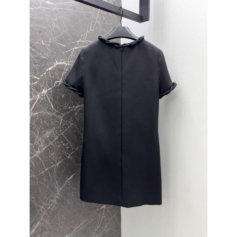 Valentino Crepe Couture Short Dress Black