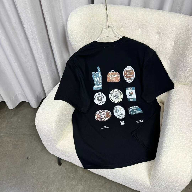 Amiri Graphic Print Cotton T-Shirt Black