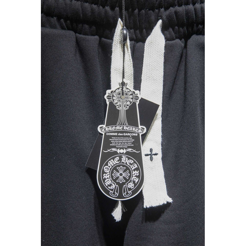 Chrome Heart Embroidered Cotton Shorts Black