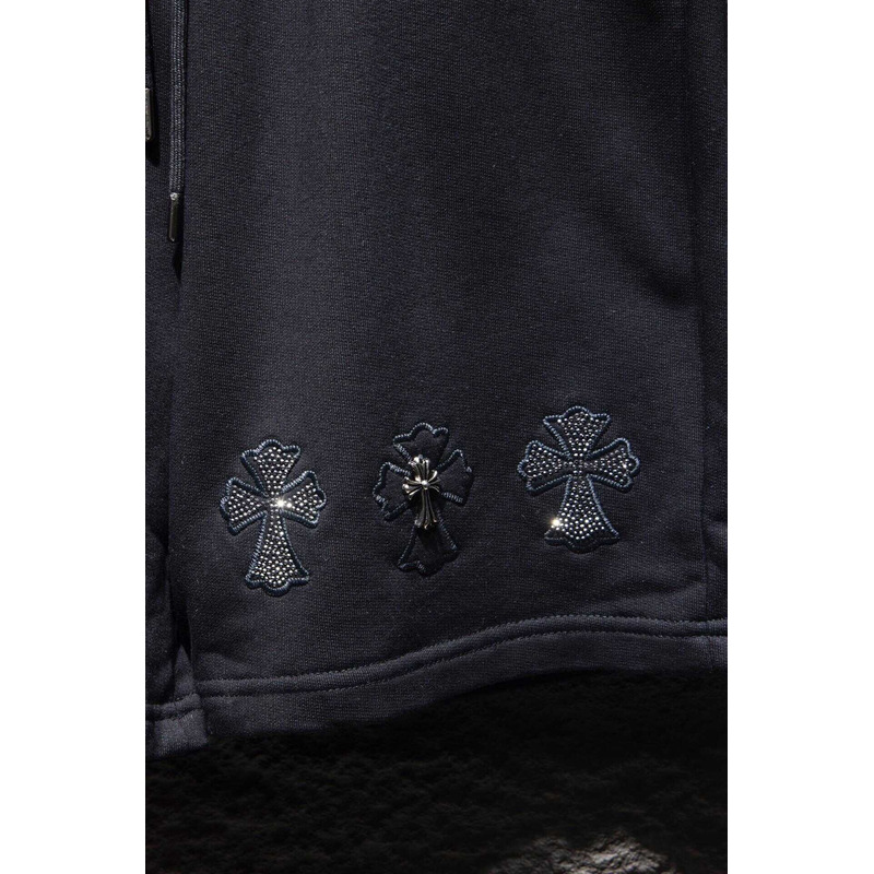 Chrome Heart  Embroidered Cotton Shorts Black