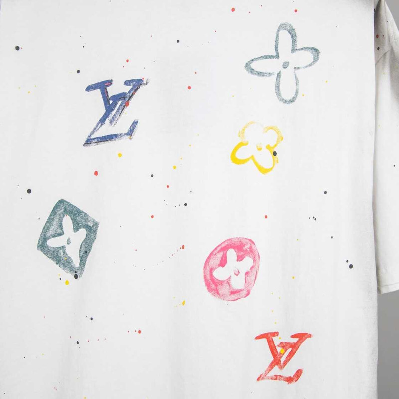 l**is V*t*n color monogram t-shirt white