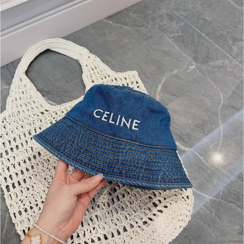 Ce**e denim buckle hat blue
