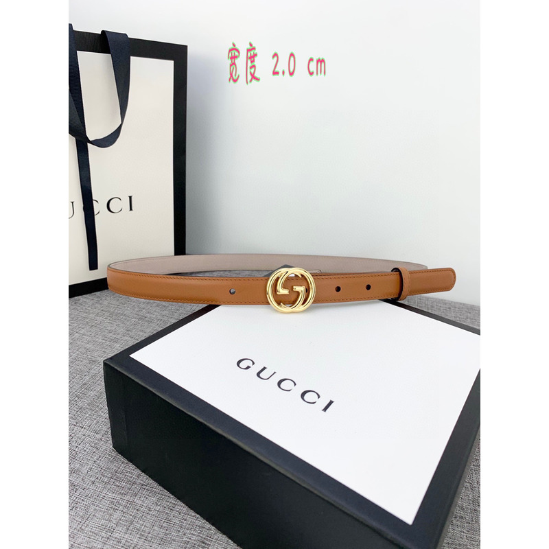 G*u*i leather belt gold brown
