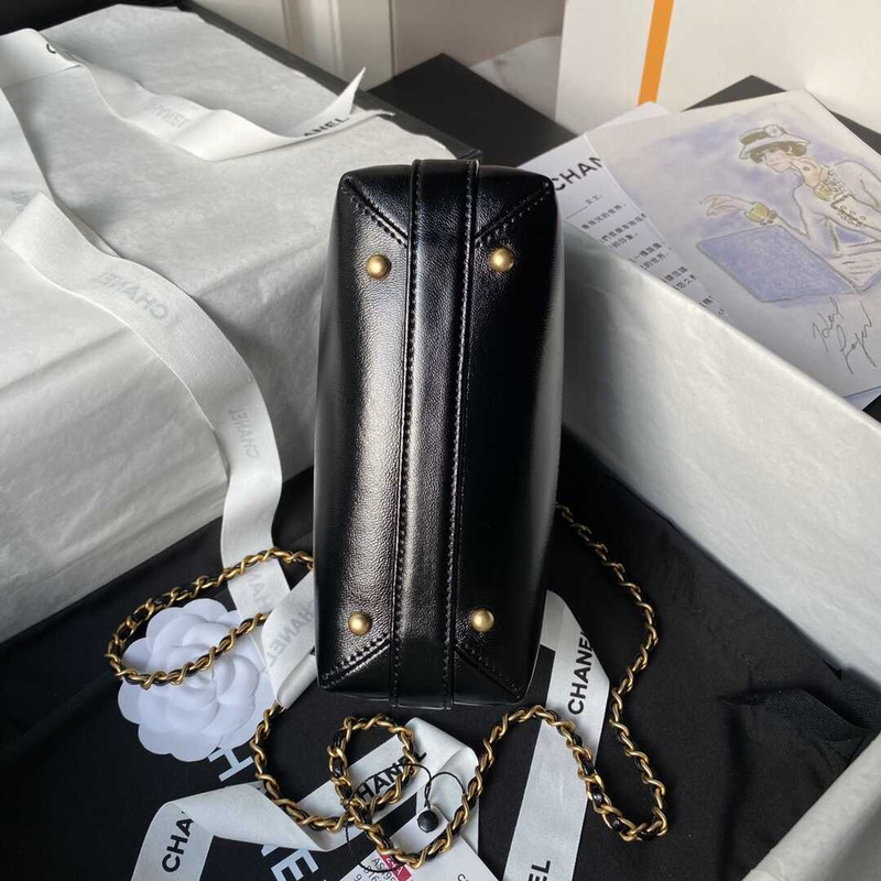 Ch*el mini bag with top handle black