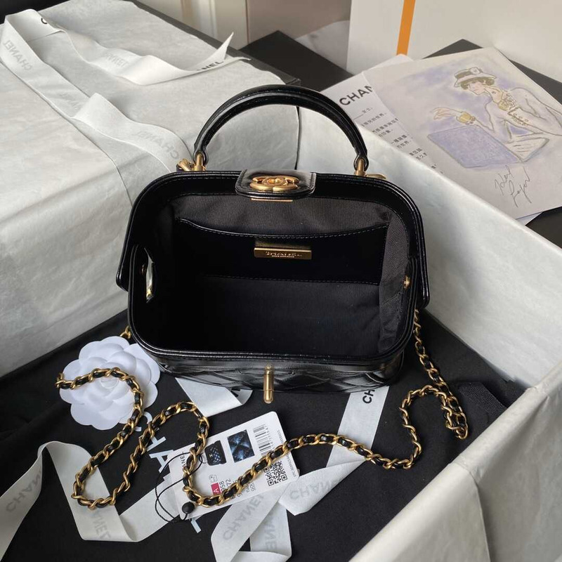 Ch*el mini bag with top handle black