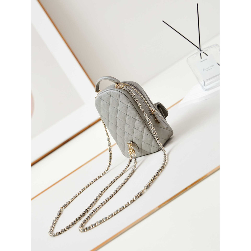 Ch*el caviar quilted cc mini classic backpack gray