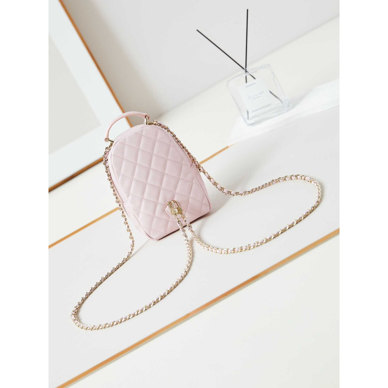 Ch*el caviar quilted cc mini classic backpack pink