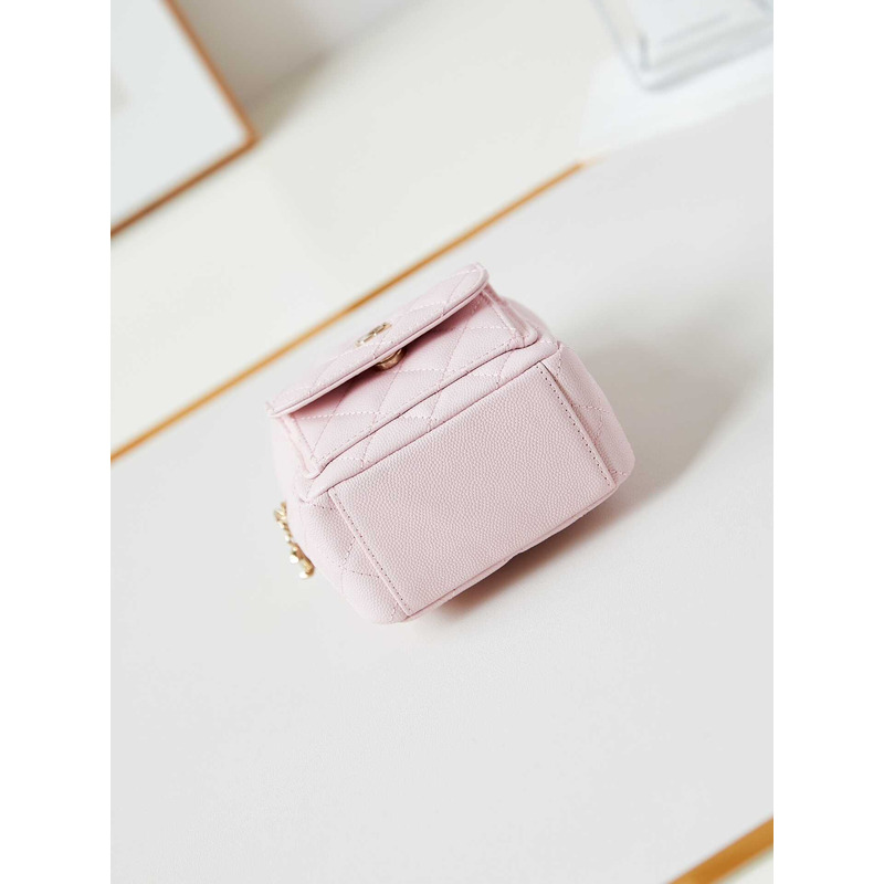 Ch*el caviar quilted cc mini classic backpack pink