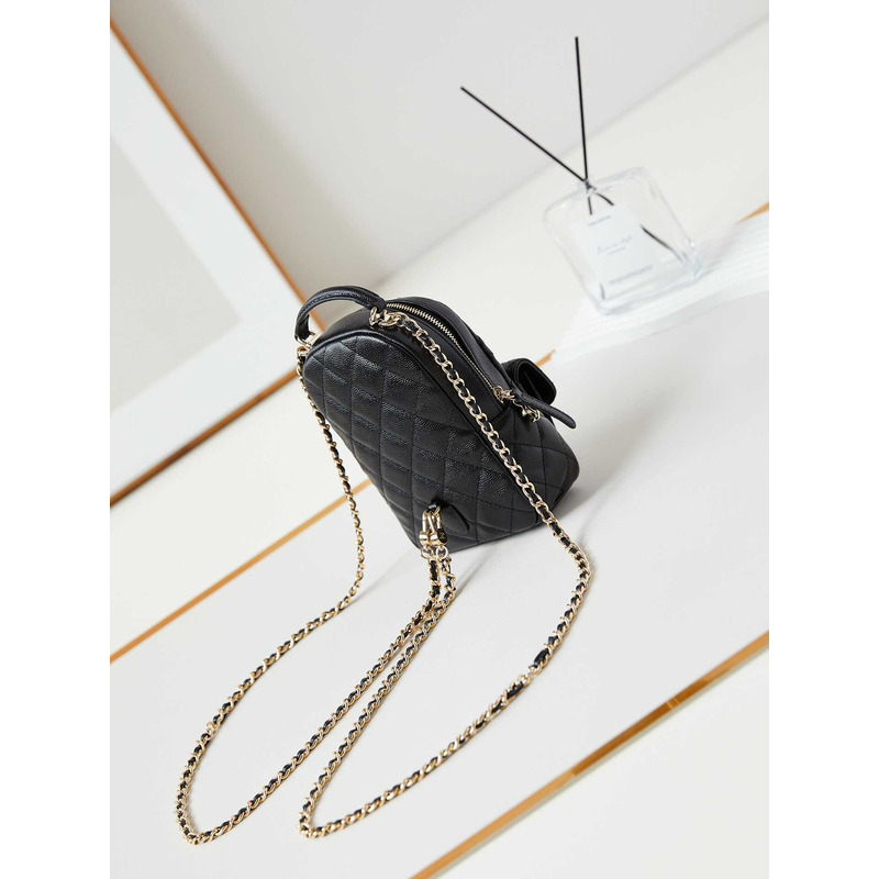 Ch*el caviar quilted cc mini classic backpack black