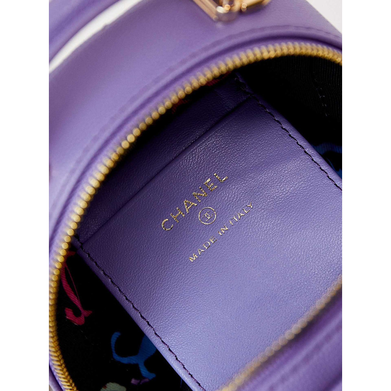 Ch*el caviar quilted cc mini classic backpack purple