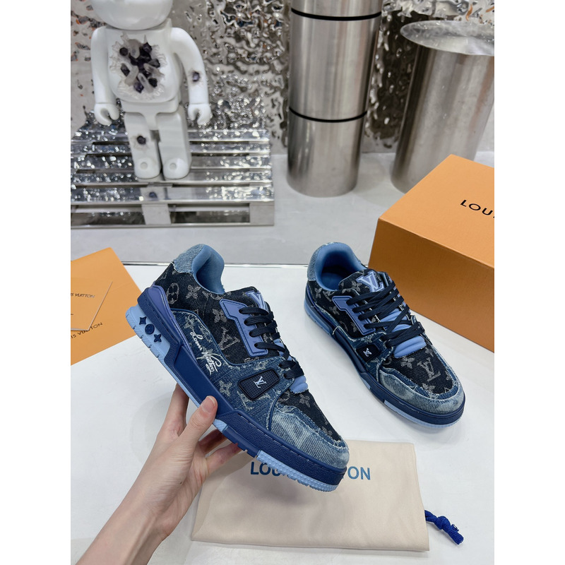 l**is V*t*n lv trainer sneaker denim blue