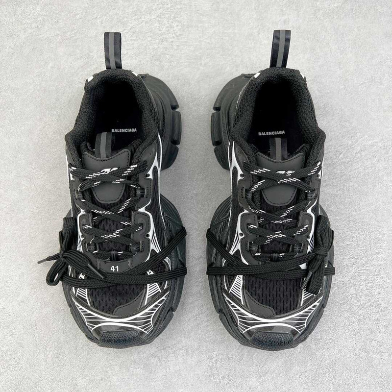 Ba*len*cia*ga 3xl sneaker in black and white mesh and polyurethane