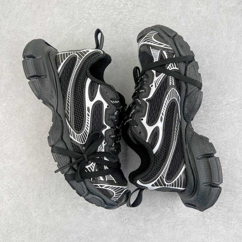 Ba*len*cia*ga 3xl sneaker in black and white mesh and polyurethane