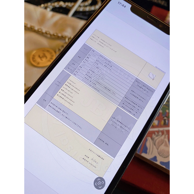 Ch*el shiny calfskin & gold-tone metal Ch*el 22 white