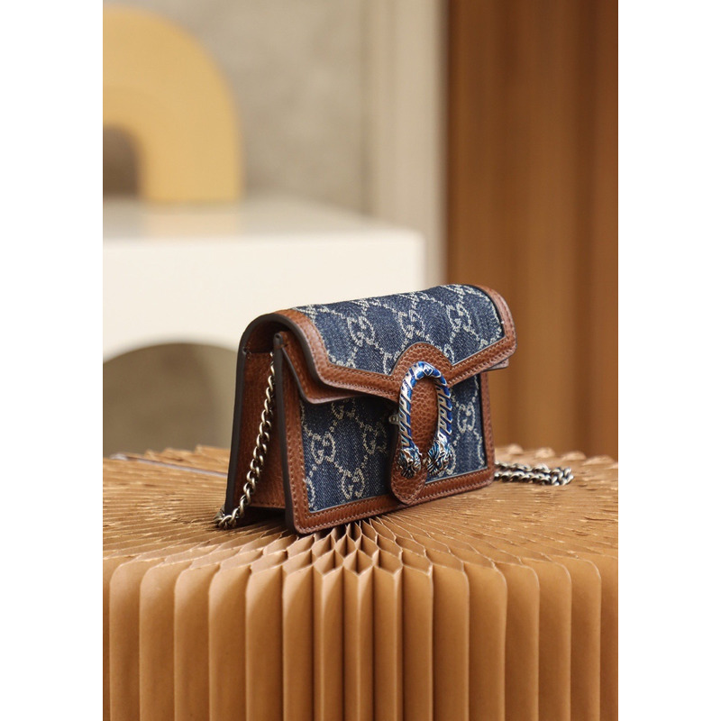 g*u*i dionysus shoulder bag S*per mini gg jacquard blue&brown