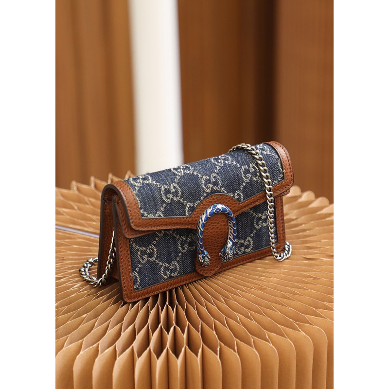 g*u*i dionysus shoulder bag S*per mini gg jacquard blue&brown