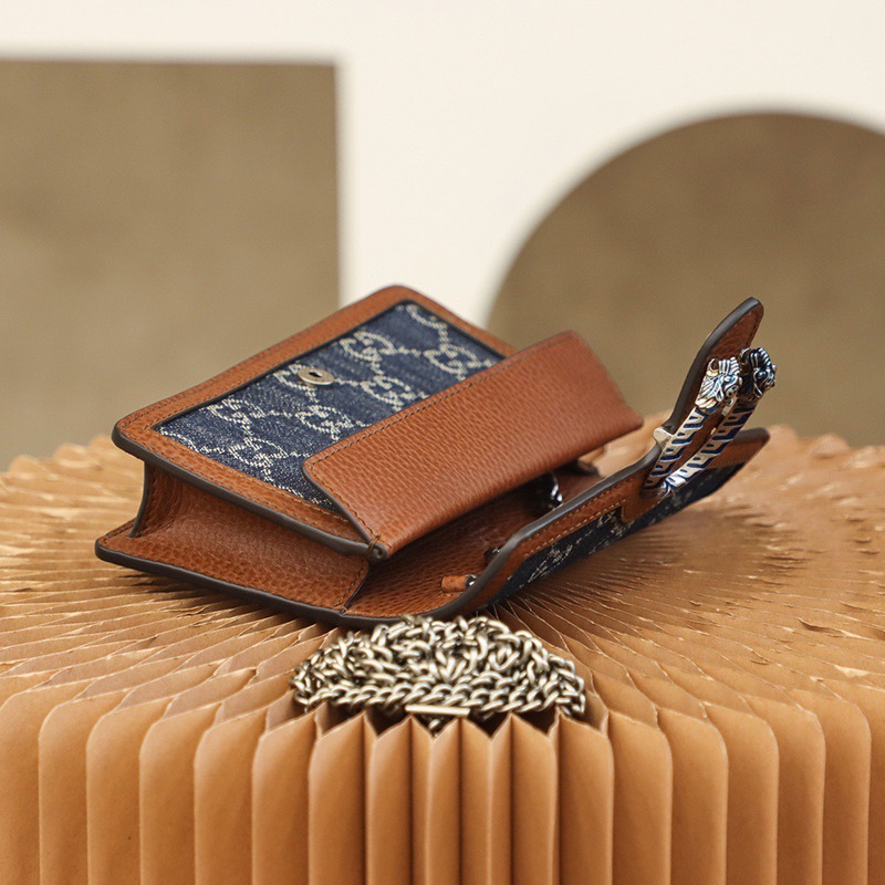 g*u*i dionysus shoulder bag S*per mini gg jacquard blue&brown