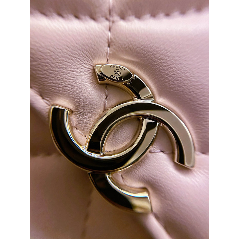 Ch*el coco top handle mini crossbody bag lambskin pink