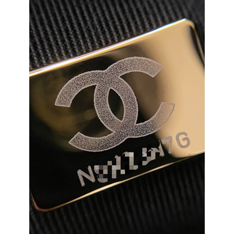 Ch*el small hobo chain shoulder bag lambskin black