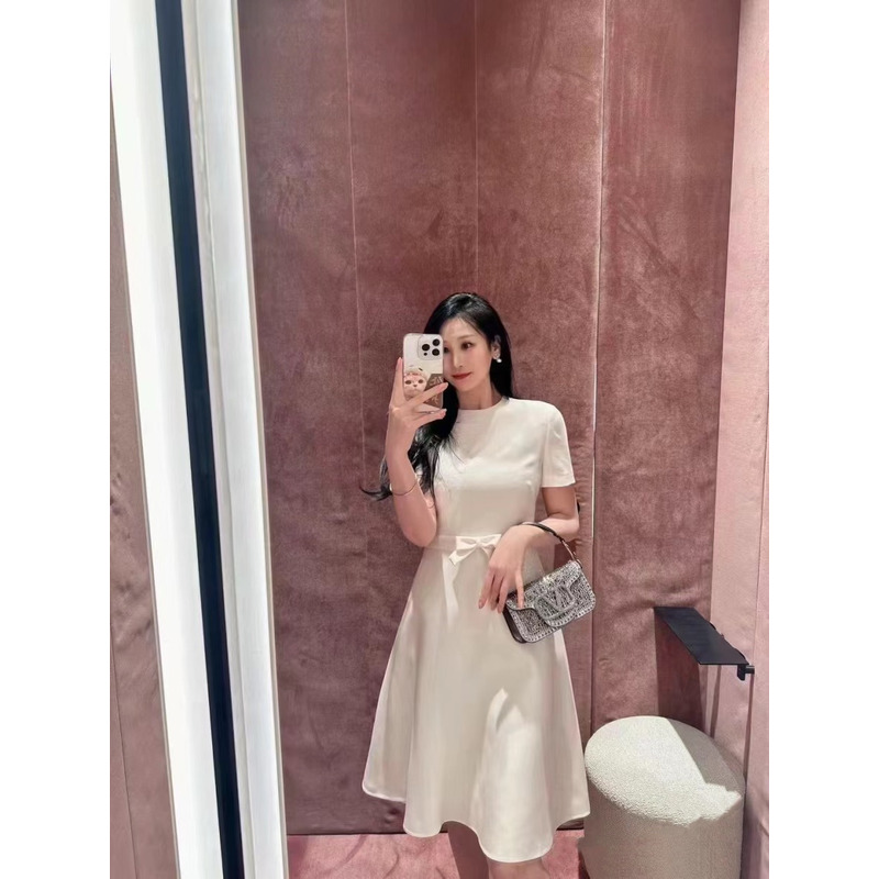 Valentino Crepe Couture Short Dress White