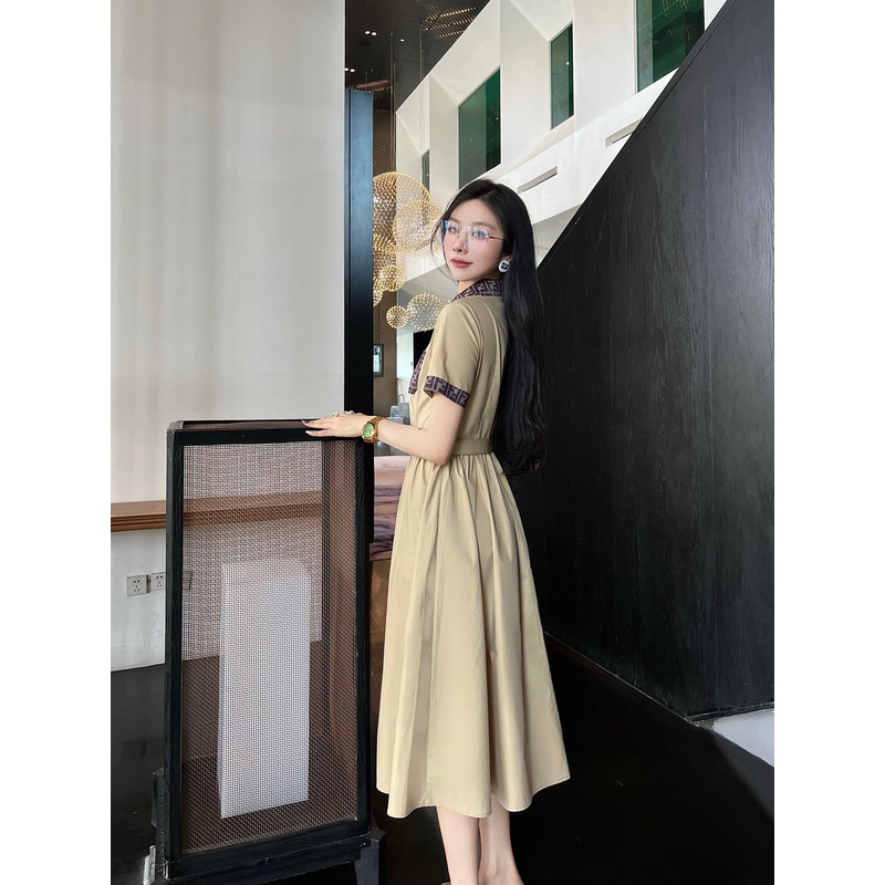 F**di ff jacquard dress beige