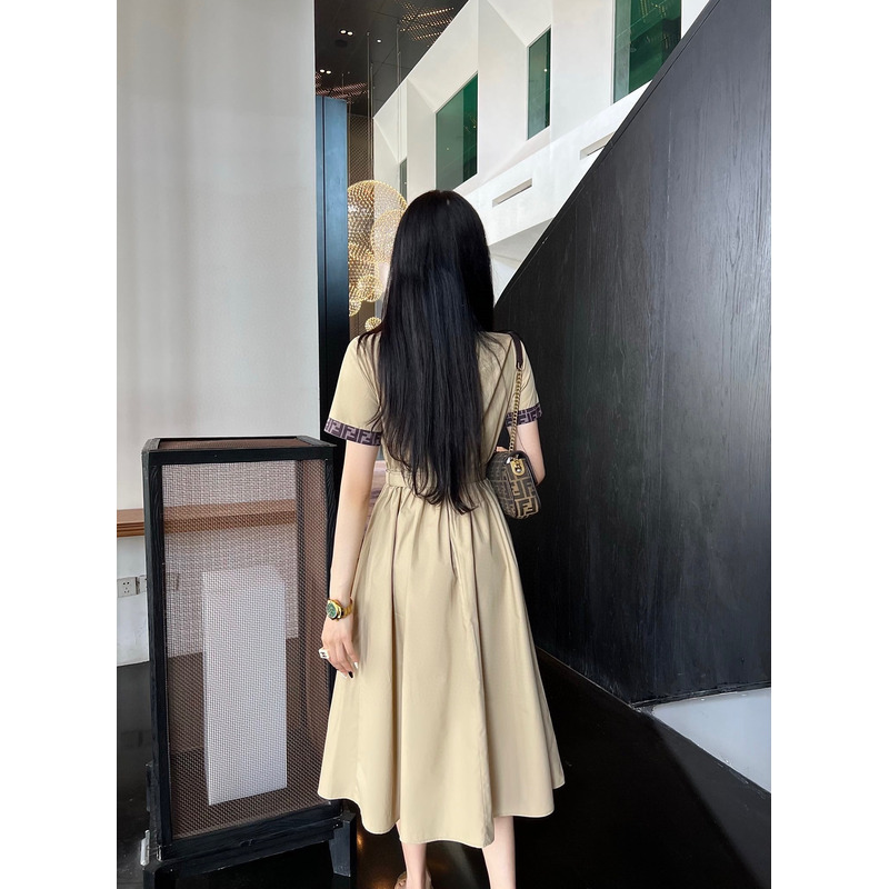 F**di ff jacquard dress beige