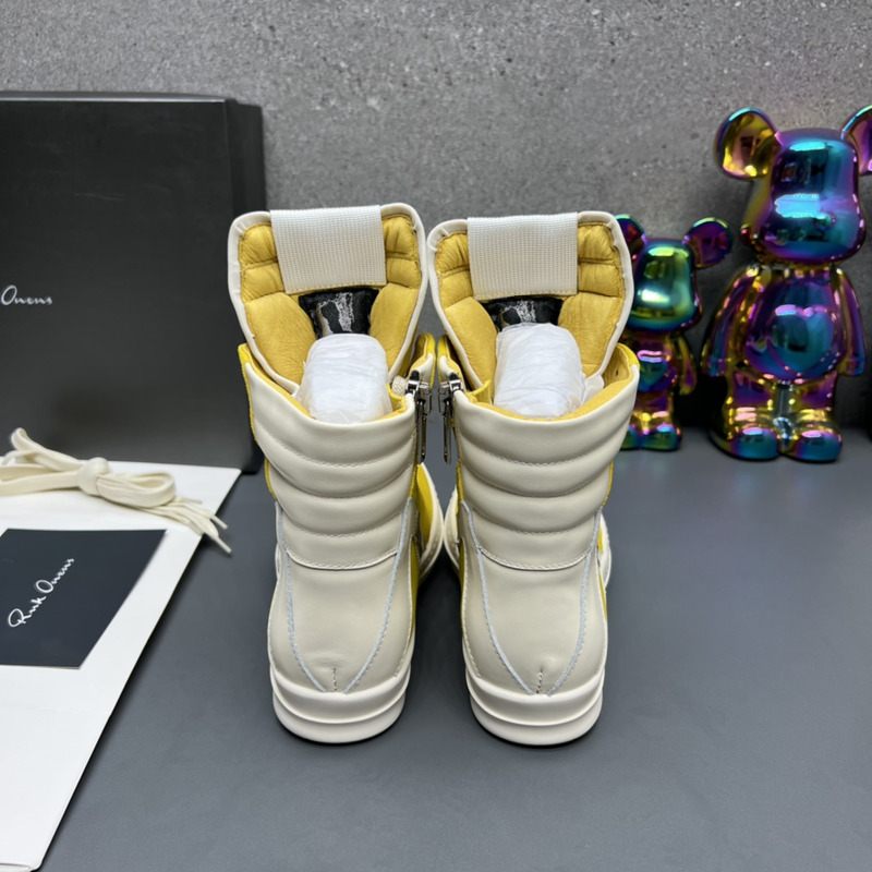 Rick Owens Geobasket High Top Sneakers Yellow