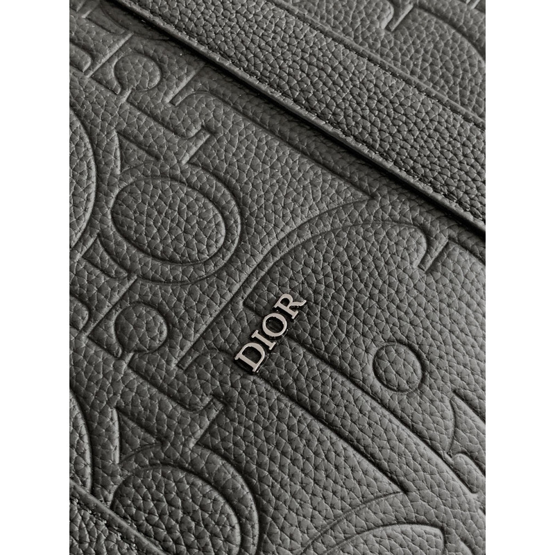 D*or weekender 40 gravity leather and  grained calfskinm black