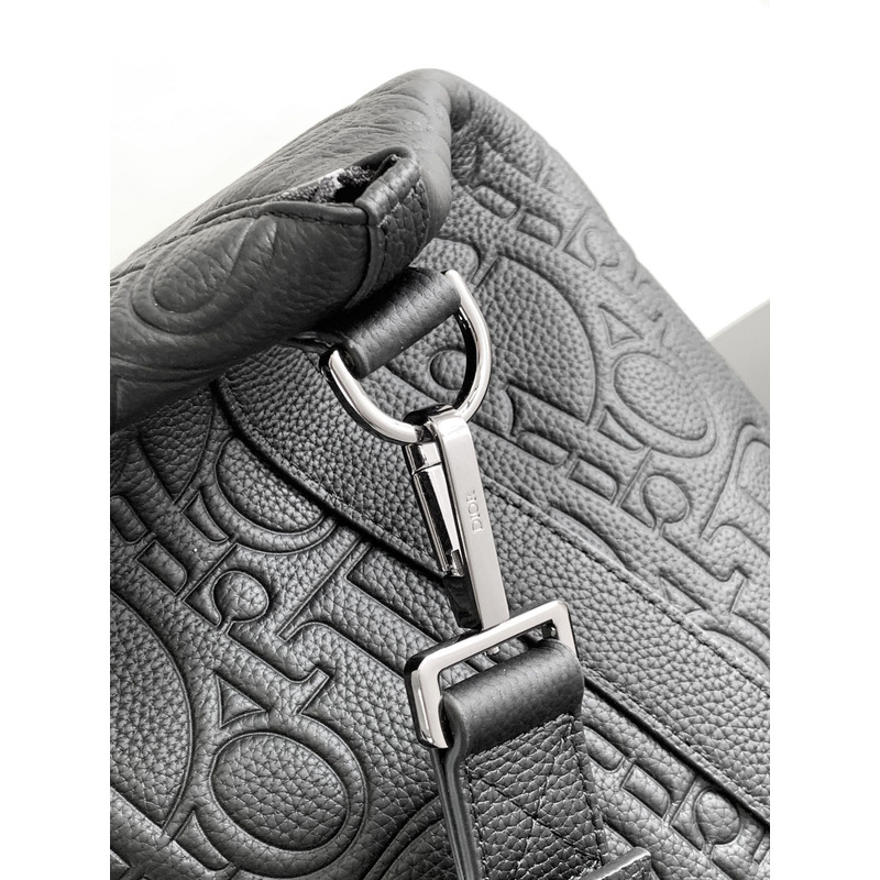 D*or weekender 40 gravity leather and  grained calfskinm black